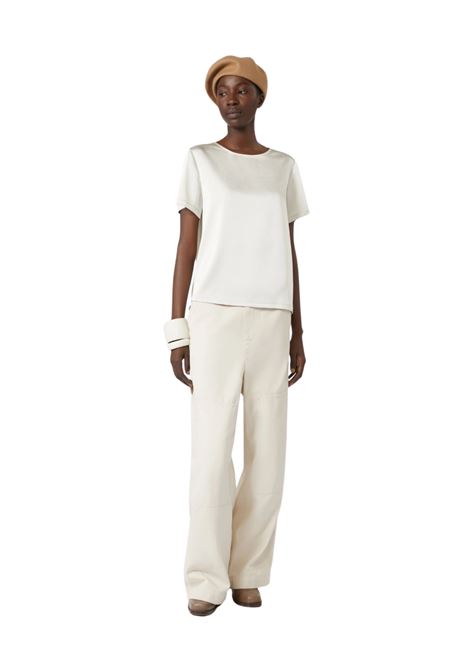 T-shirt in raso e jersey - AVORIO Weekend MAXMARA | GILBERT001